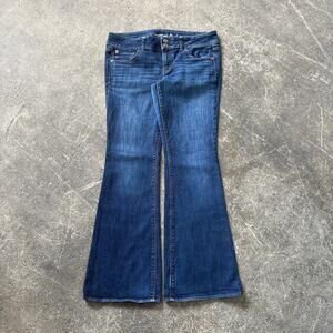 Vintage American Eagle Low Rise Flare Jeans Womens 12 Blue Artist Bell Bottom